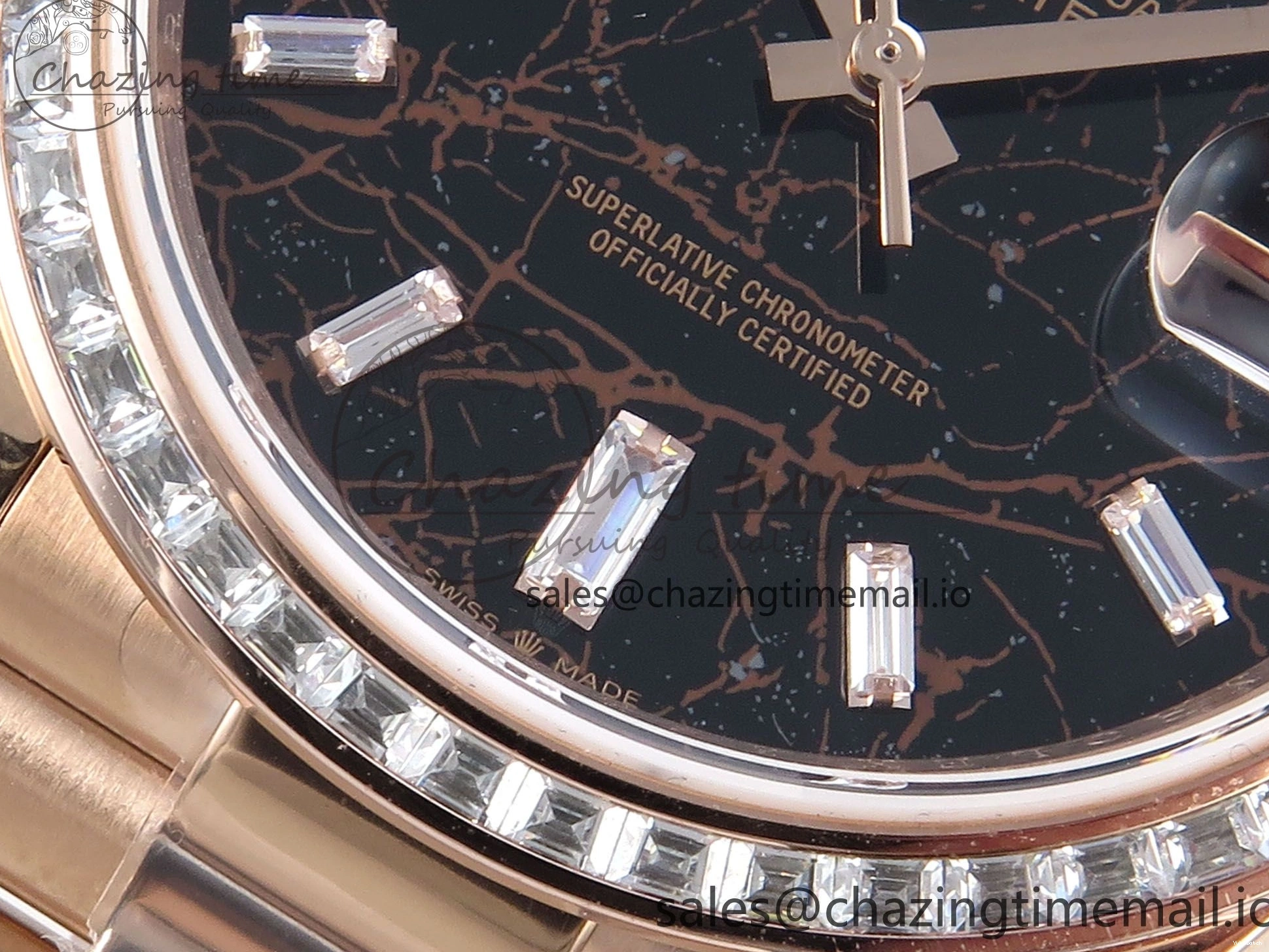 V5 DayDate Slate QF 40 Diamonds Eisenkiesel Weight) 1:1 Bracelet President Dial Bezel Edition on (Gain RG A2836 Best 0205